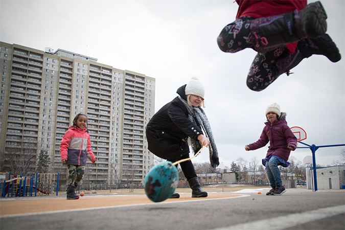 Children playing in the playground