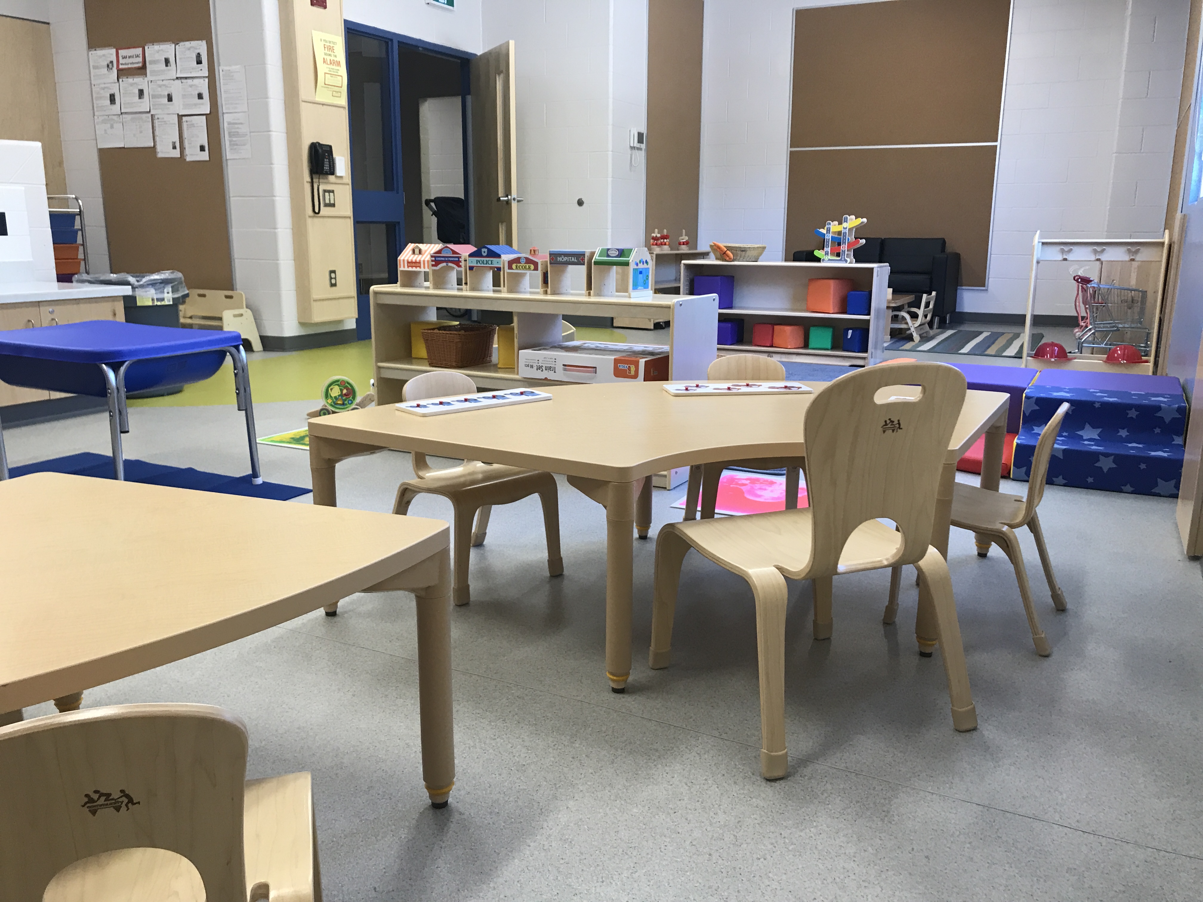 A photo of the interior of a toddler room at St. Albert of Jerusalem ELCCC